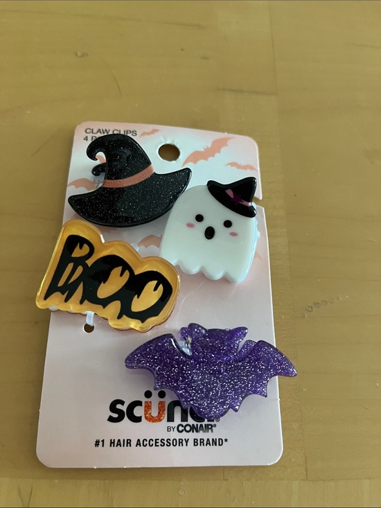 scunci Other - scunci Halloween Claw Clip Set - Black, White, Gold, Purple